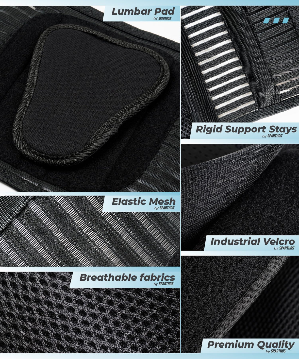 Sparthos Lumbar Support Belt – Adaptive Fit for Back Pain & Herniated Disc – Breathable & Adjustable Lower Back Brace with Lumbar Pad – for Men & Women – Fits 59-63″ Waist (XX-Large, Check Sizing)