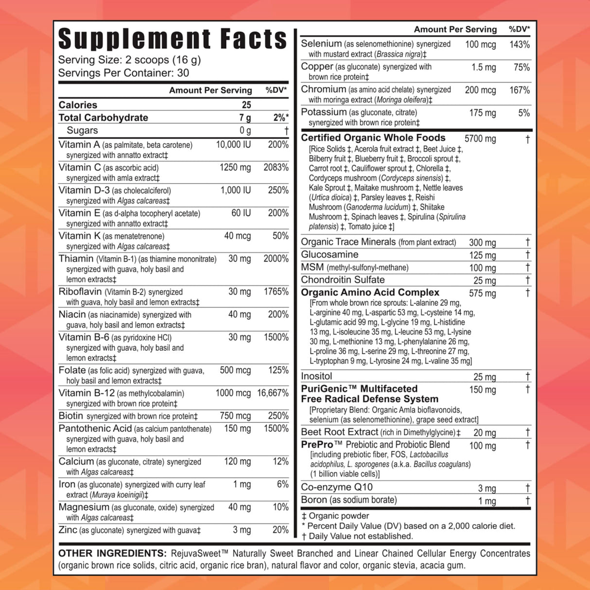 Youngevity Beyond Tangy Tangerine 2.0 Citrus Peach Ultimate Multi-Vitamin & Mineral Complex - Made with Natural & Whole Foods | 8,000 ORAC | 2 Canisters