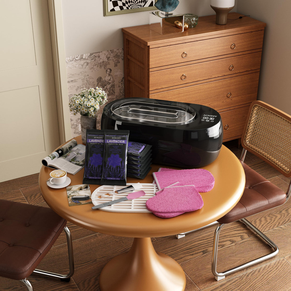 Achzzy Paraffin Wax Machine for Hand and Feet - Paraffin Wax Bath 4500ml Paraffin Wax Warmer, Intelligent Heating for Fast Melting, Moisturizing Kit Auto-time and Keep Warm Paraffin Hand Wax Machine