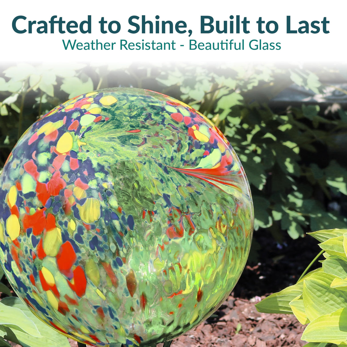 Sunnydaze 10-Inch Gazing Ball for Garden - Glass Gazing Globe for Outside - Garden Orb Yard Decor, Great for Outdoor Enthusiasts - Green Artistic