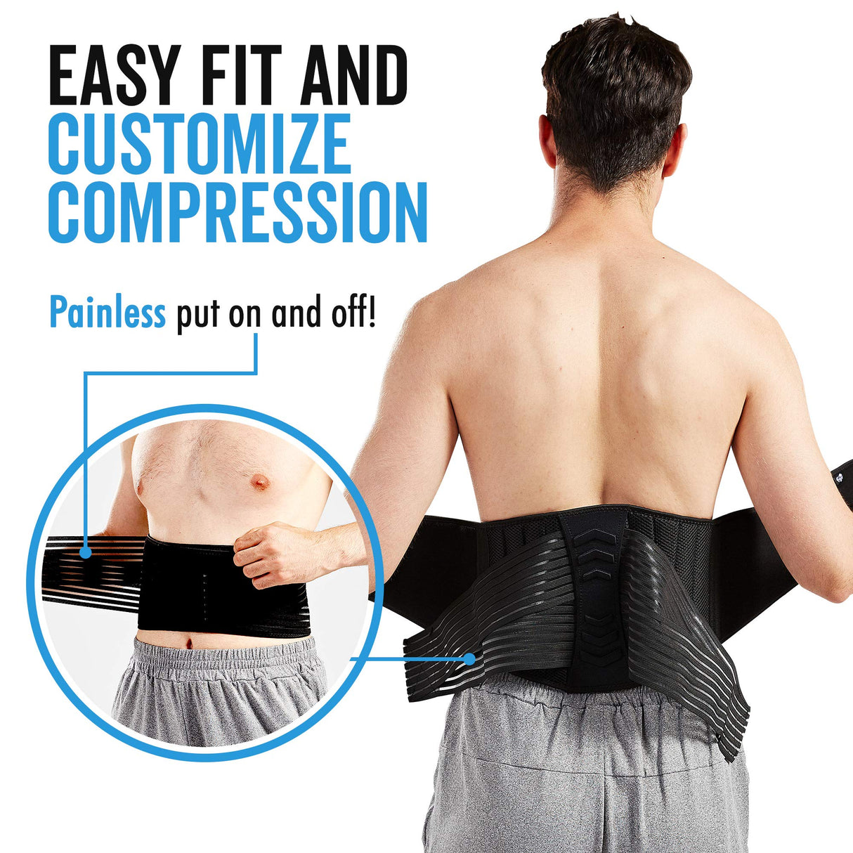 Lumbar Support Back Brace for Men and Women (Regular 28" - 50")