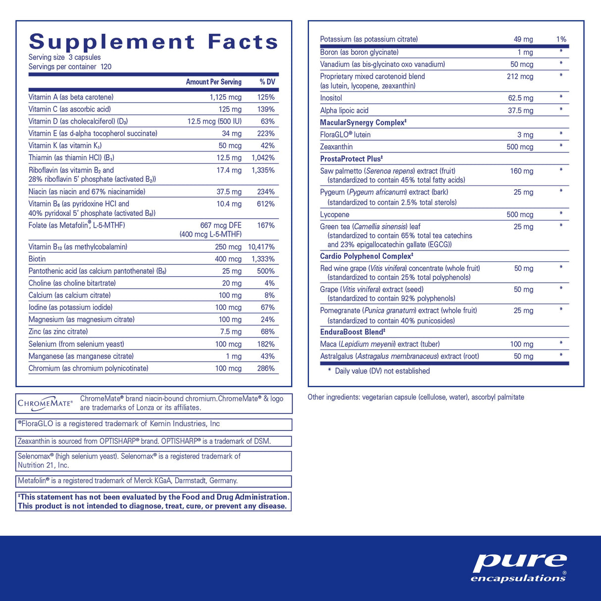 Pure Encapsulations Men's Nutrients - Multivitamin Mineral Supplement to Support Energy, Endurance & Stamina in Men Over 40* - with Vitamin D, Vitamin C & Trace Minerals - 360 Capsules