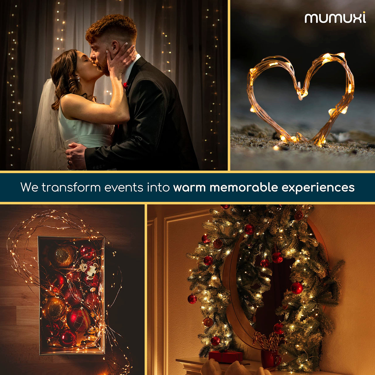 MUMUXI 24 Pack 7.2ft Fairy Lights Battery Operated String Lights, 20 Mini Battery Powered LEDs for Centerpiece Table Decorations, Wedding Party Bedroom Mason Jar Christmas, Warm White