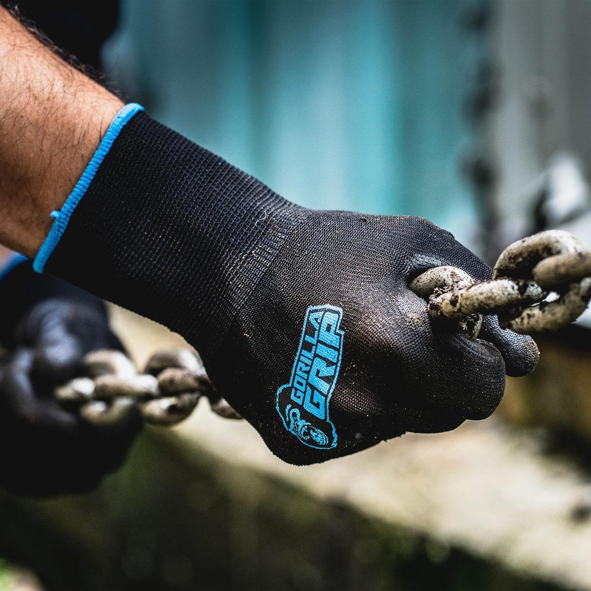 Gorilla Grip 25057-25 Slip Resistant All Purpose Work Gloves 5 Pack (Large), Black