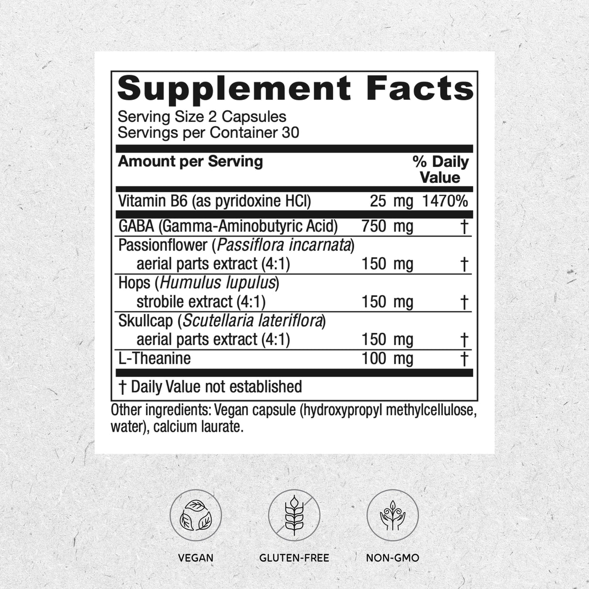 Vitanica, GABA Ease, Calming Support, Vegan, 60 Capsules