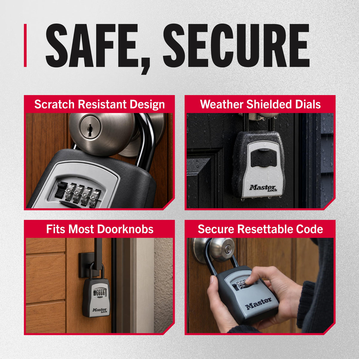 Master Lock Portable Key Lock Box, Combination Lock Box Holds 5 Keys 5400EC