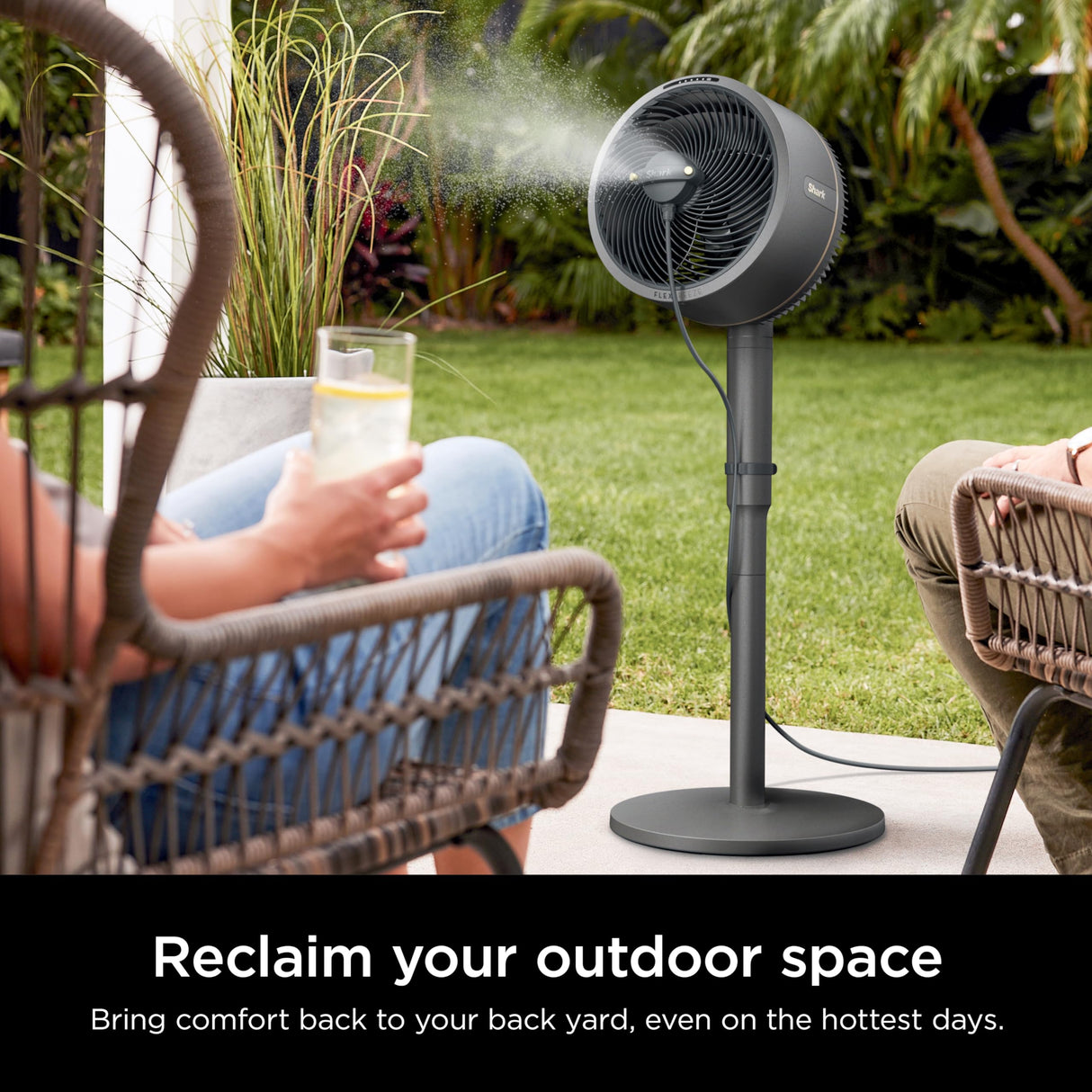 Shark FlexBreeze Fan Instacool Misting Attachment, reduces temperatures to feel up to 10 degrees cooler, FA20XMIST, Black