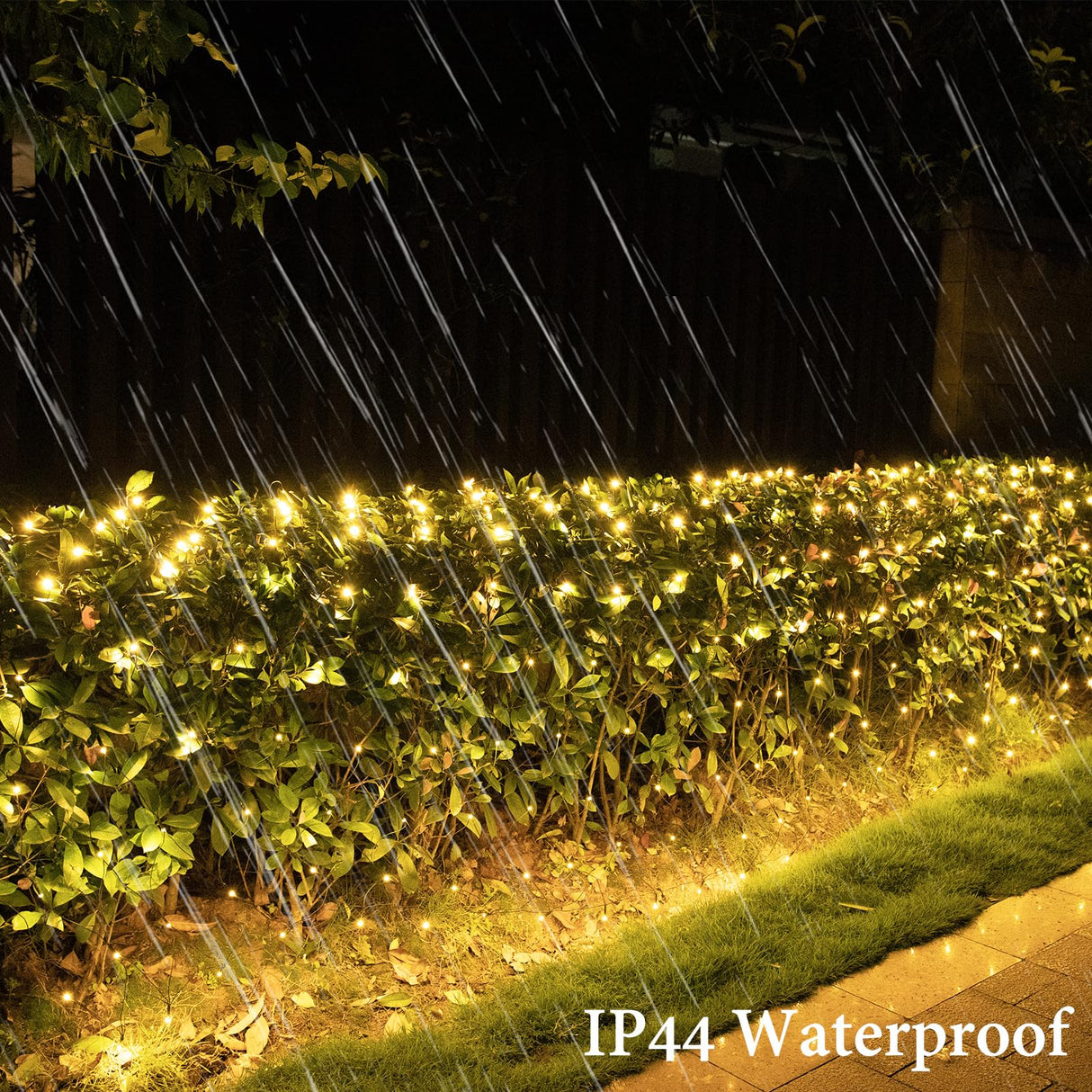 300LED Net Lights, 14.8ft x 5ft 8 Modes Connectable Christmas Outdoor String Mesh Lights, Waterproof Decorative Fairy Light Plug in for Xmas Tree Bushes Holiday Garden Wedding Party - Warm White