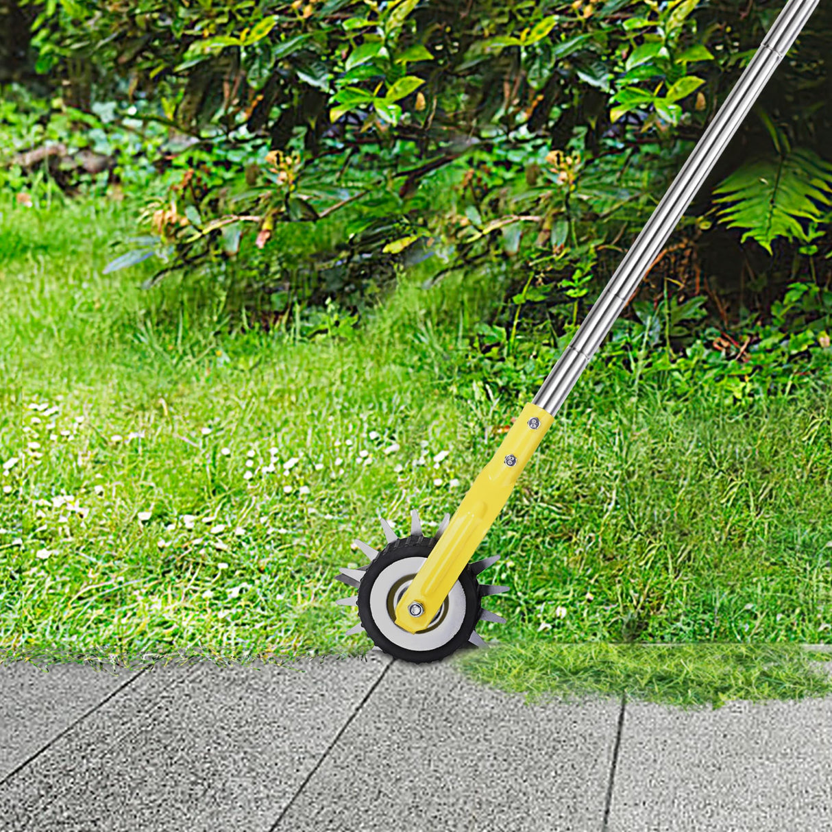 YEELOR Wheel Rotary Edger,Edger for Lawn Edges Alongside Sidewalks & Driveways,with A 58-Inch Adjustable Handle, Ideal for Enhancing The Beauty of Sidewalks, Driveways, and Garden Lawn Edges