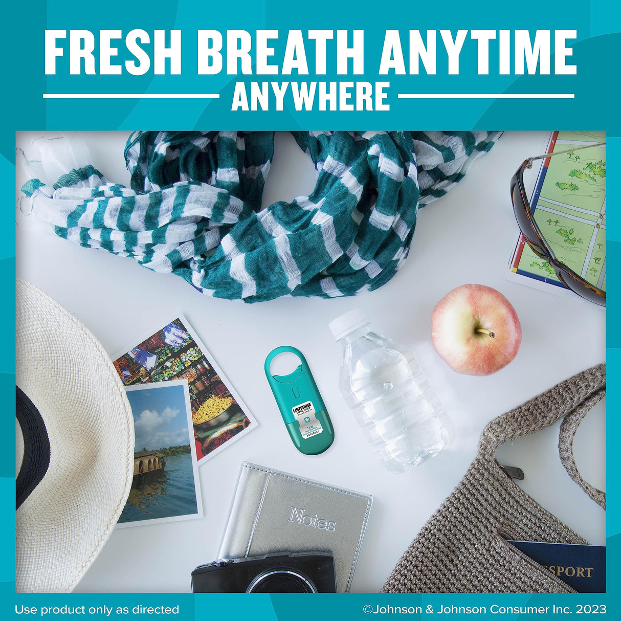 Listerine Cool Mint Pocketmist, Oral Care Mist for Fresh Breath, Non-Aerosol Sugar-Free Bad Breath Refresher Spray to Kill 99% of Bad Breath Germs, Portable, Cool Mint Flavor, 7.7 mL, 12 Sprays
