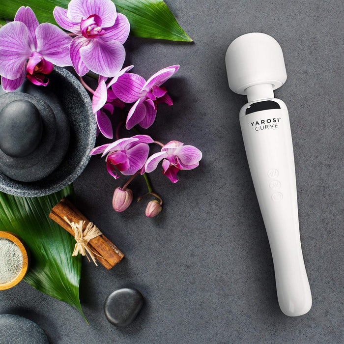 Yarosi Cordless Curve Therapeutic Device - 8 Powerful Speeds and 20 Patterns - for Muscle Aches and Sports Recovery - Rechargeable - Travel Friendly - White