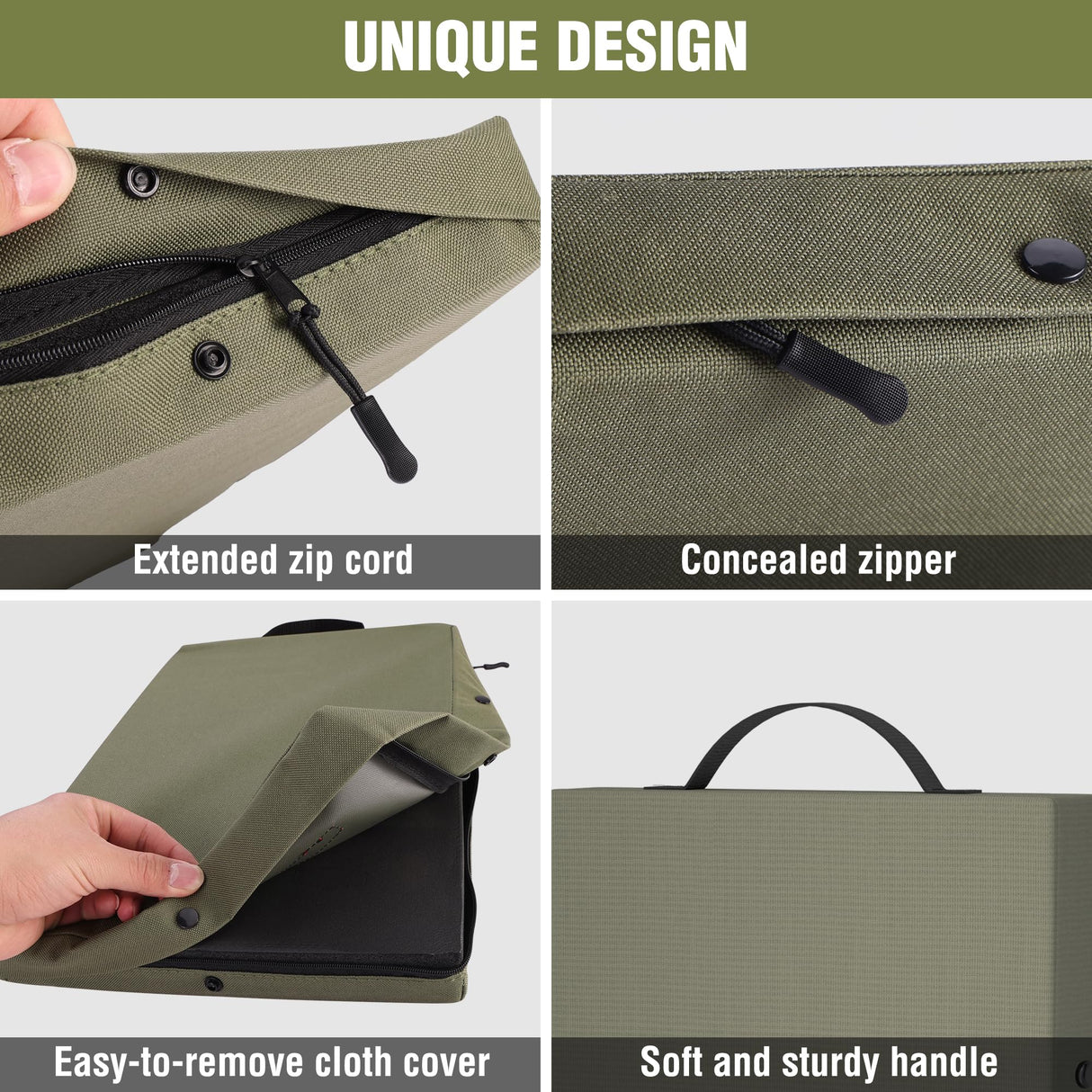 WORKPRO 17" Kneeling Pad with Removable Cover, Green