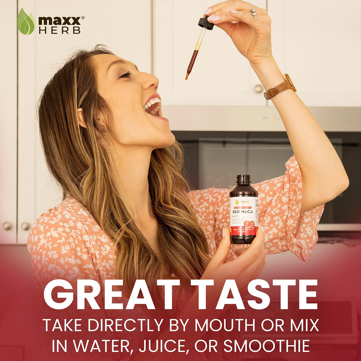 Maxx Herb Red Maca Root Extract - Max Strength Liquid Drops Absorb Better Than Powder or Capsules, for Stamina, Memory and Focus - 4 Oz Bottle (60 Servings)