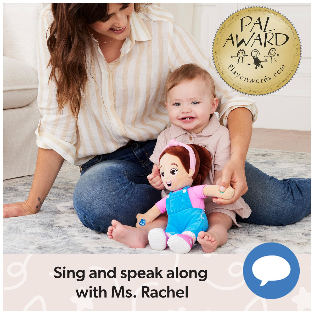 Ms. Rachel Speak & Sing Doll, 16-Inch Interactive Toy with Sounds
