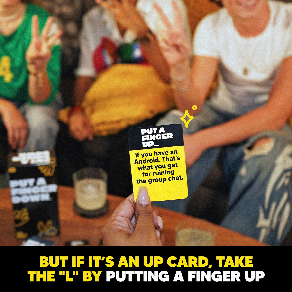 Hunch Games Put A Finger Down Party Card Game for Groups and Game Night