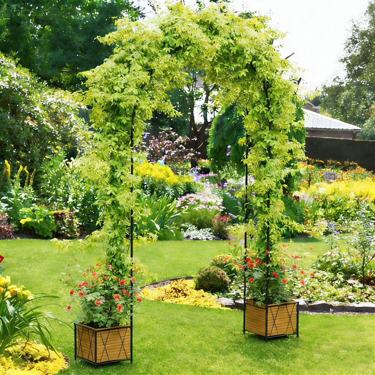 Heavy Duty Garden Arch Trellis for Climbing Plants Metal Garden Arbors