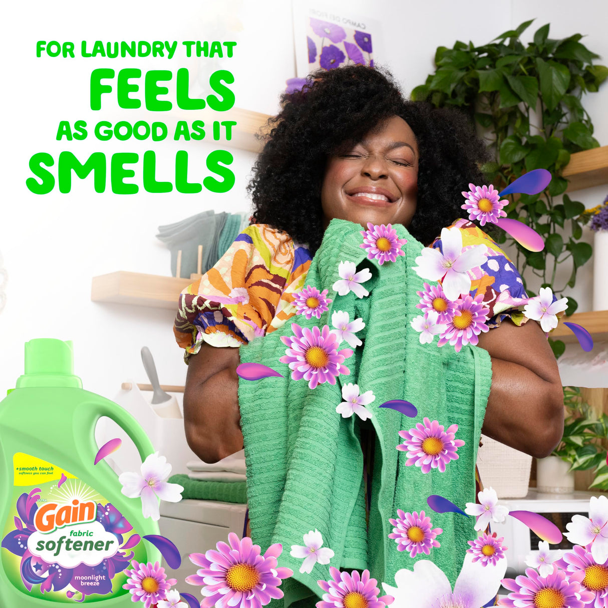 Gain Fabric Softener, Moonlight Breeze, 35 fl oz (4 Pack)