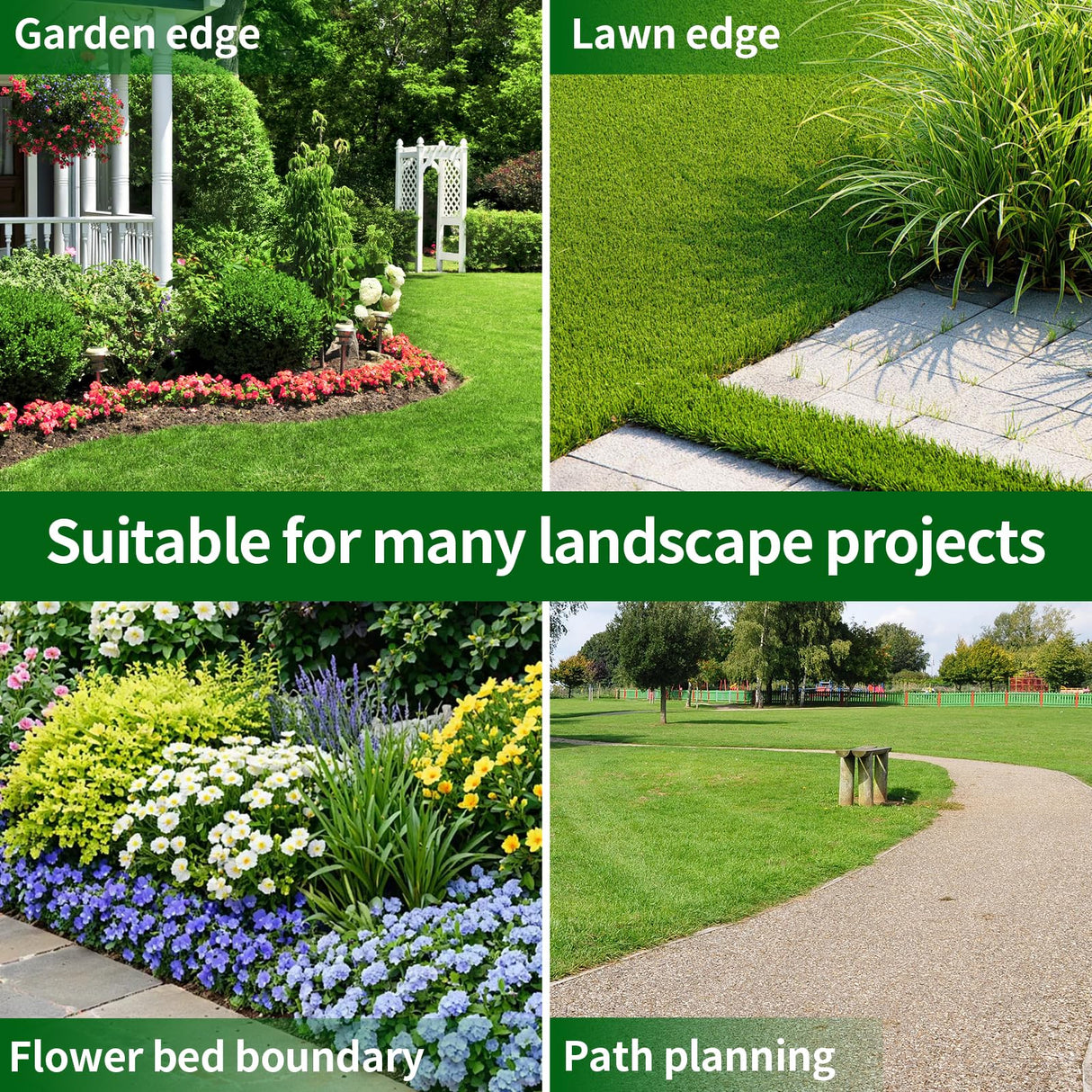 AggFencer Landscape Edging 4in Tall Garden Edging Borders No Dig 50ft