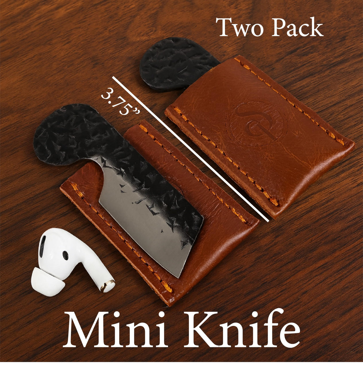 Southern Trapper Mini Pocket Knife with Leather Sheaths - Pack of 2 - Compact EDC Knife Set for Camping, Hiking, Hunting, Fishing, and Everyday Carry Gifts - Pocket Knives for Men and Women