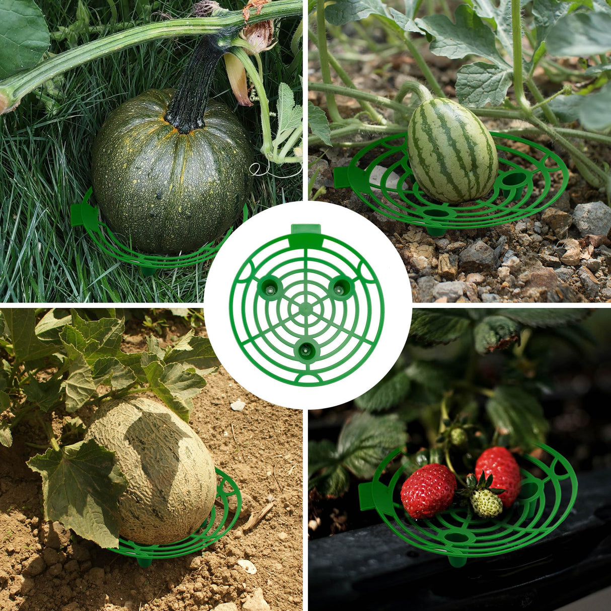 15 Pack Melon Cradle for Garden Pumpkin Support Stand Trellis,Avoid Ground Rot,Plastic Plant & Garden Support for Pumpkin Watermelons Squash Strawberries(Green)