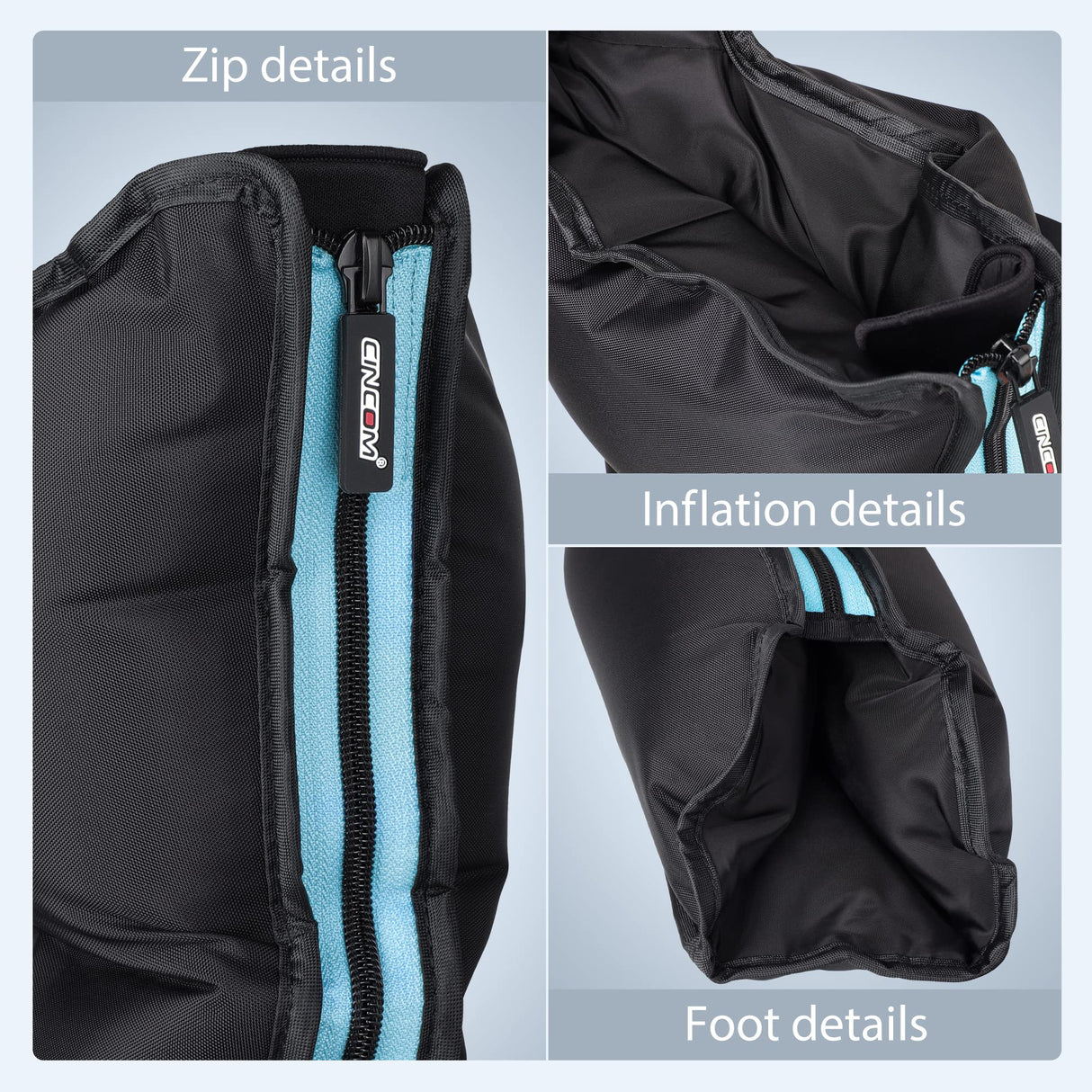 CINCOM Leg Massager with Heat and Compression, Air Compression Boots for Leg Calf & Foot Recovery, Edema Relief, FSA HSA Eligible