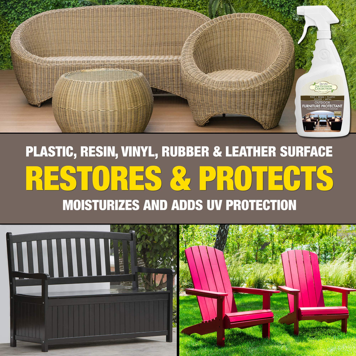 STAR BRITE Outdoor Collection Furniture Protectant Spray - Ideal for Extending the Life & Color of Backyard Patio Chairs, Couches, and Furniture 32 OZ (59032)