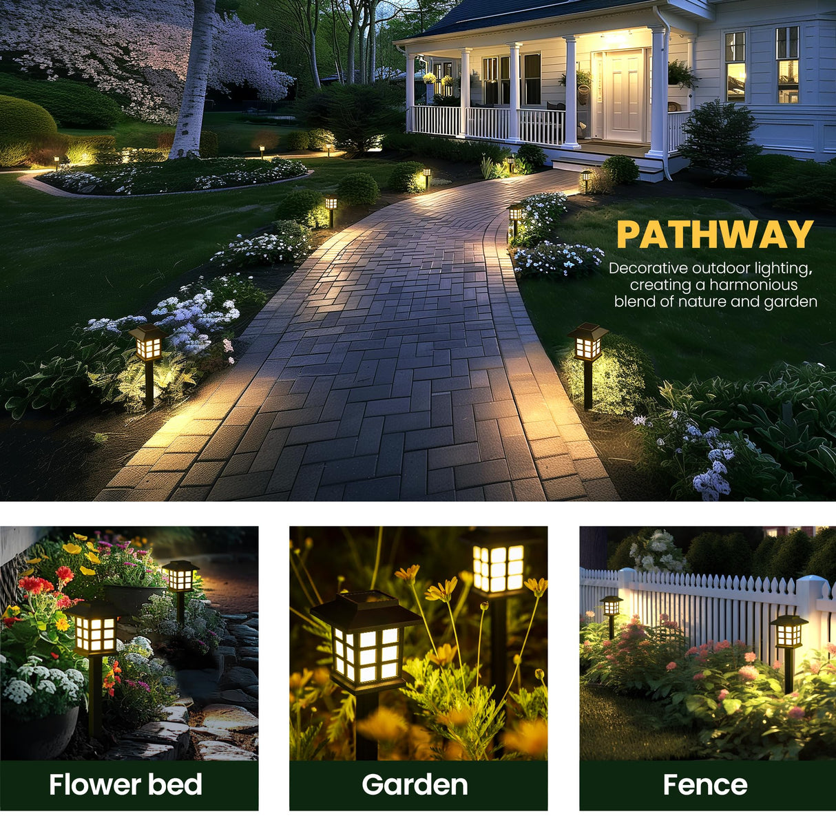 GIGALUMI Solar Outdoor Lights,16 Pack LED Solar Lights Outdoor Waterproof, Solar Walkway Lights Maintain 10 Hours of Lighting for Your Garden, Landscape, Path, Yard, Patio, Driveway