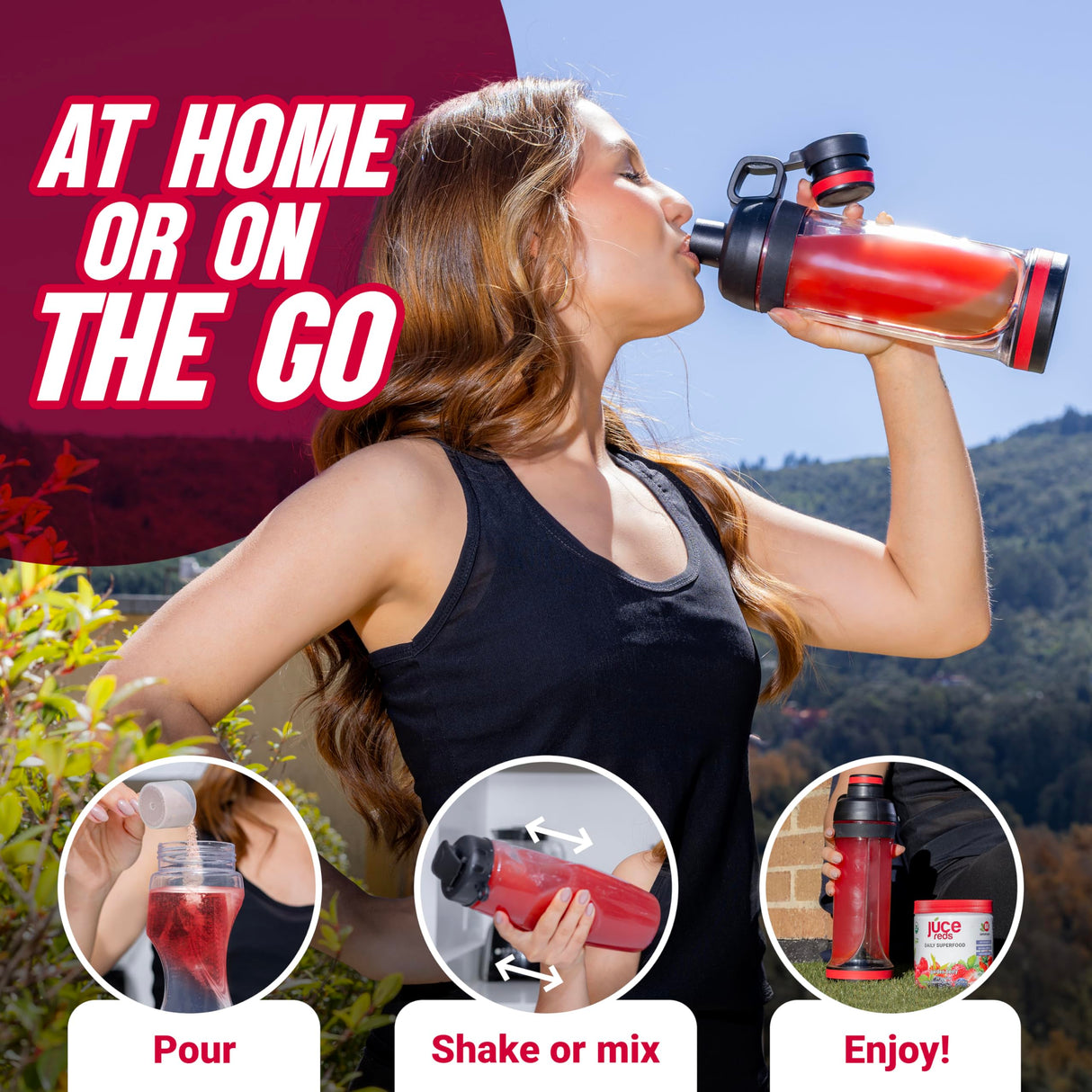 JUCE Reds Organic Superfood Powder - Garden Berry Flavor | Fruit & Veggie Powder for Everyone w/64 Immune Boosting Superfood Plus Probiotics for Gut Health | 20 Servings (230g) | By Terra Kai Organics