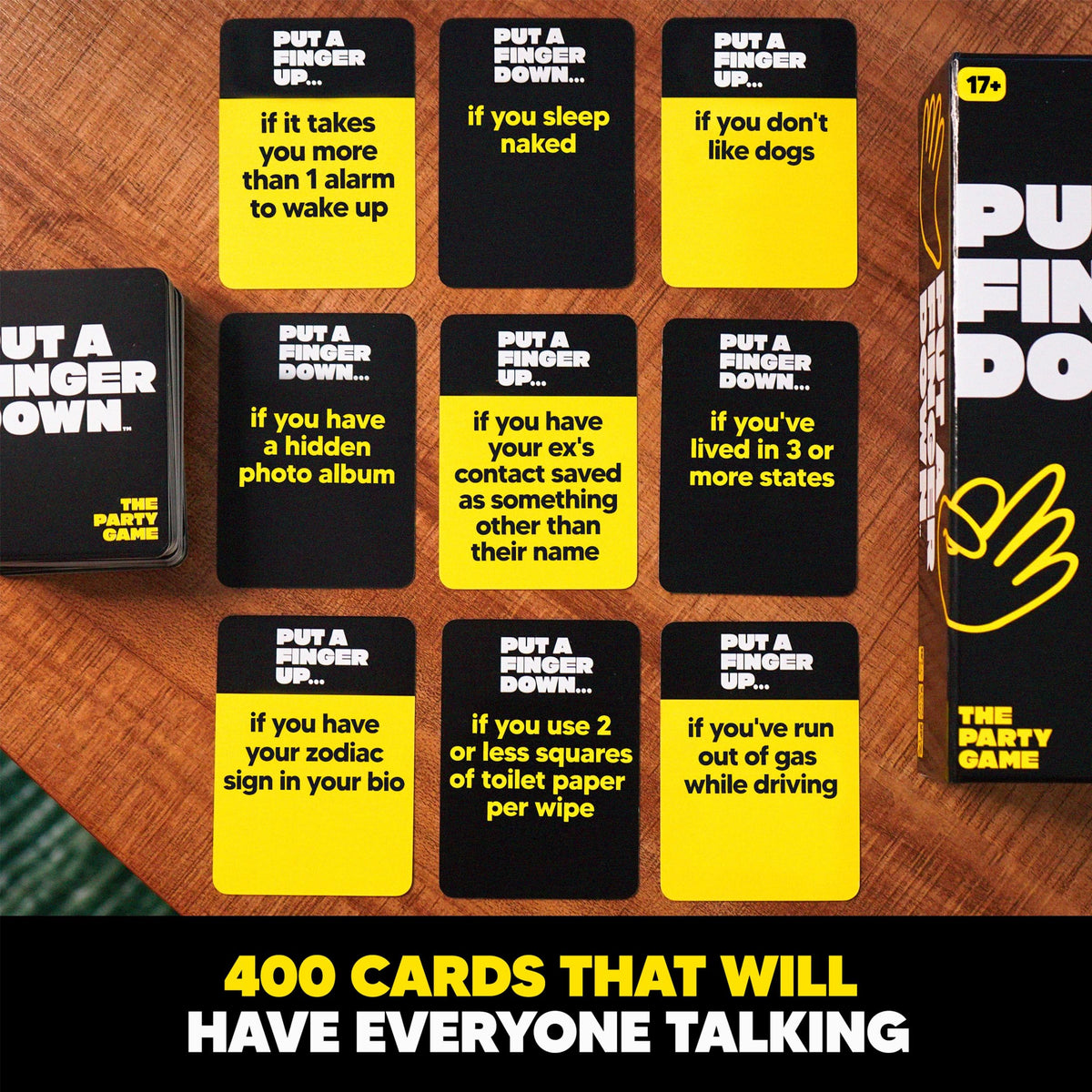 Hunch Games Put A Finger Down Party Card Game for Groups and Game Night