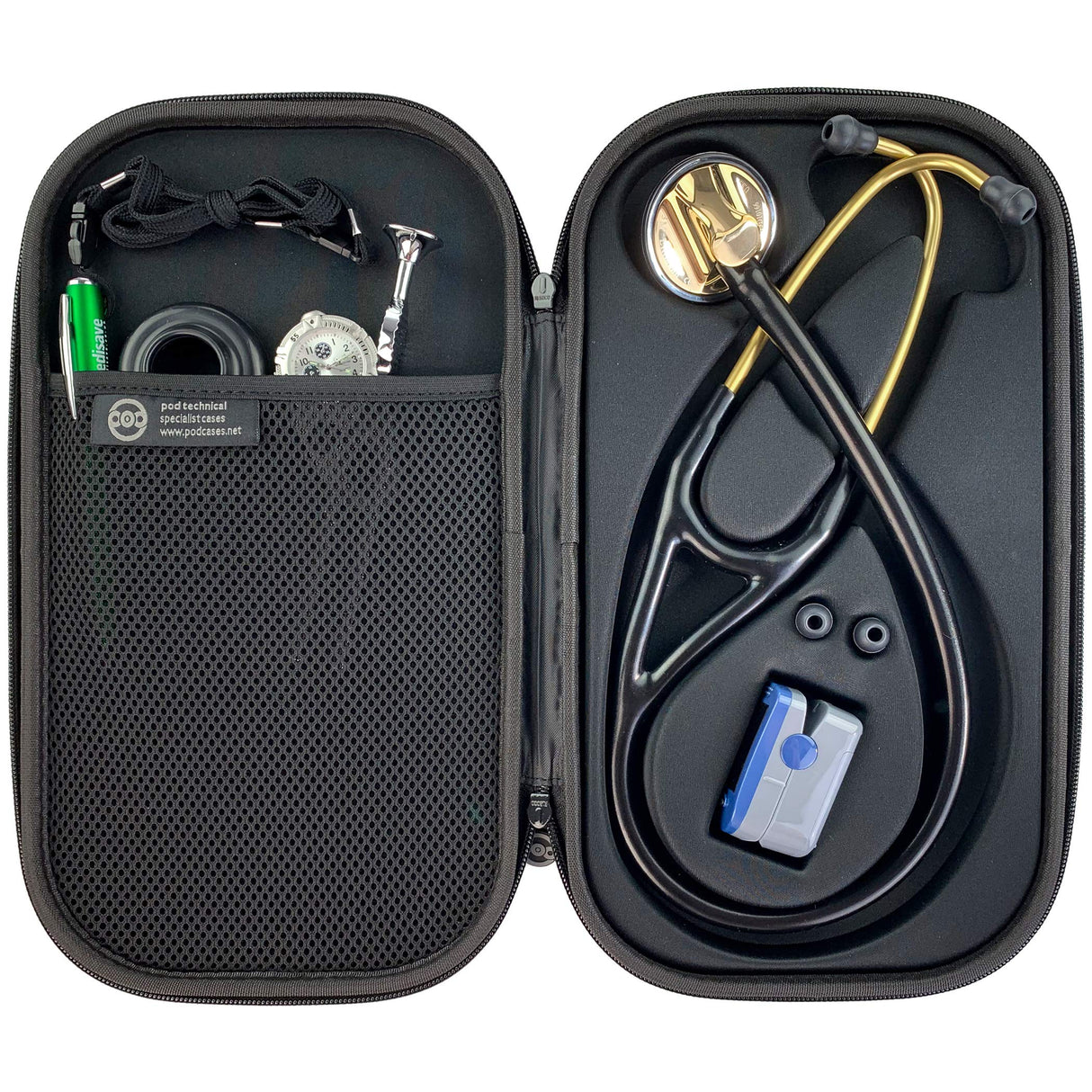 Pod Technical Cardiopod II Stethoscope Case for All Littmann Stethoscopes - All Black
