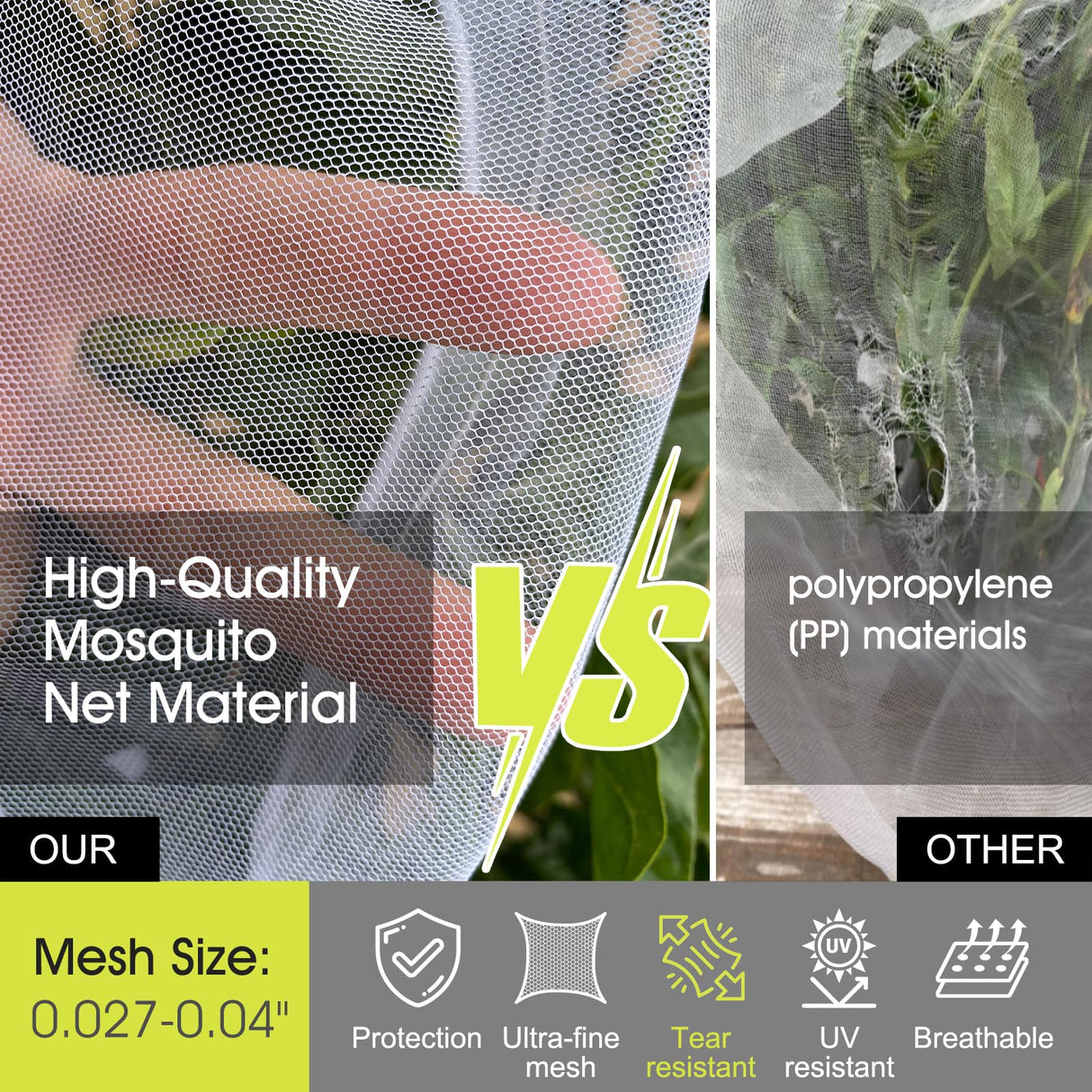 Fruit Tree Netting, RIFNY 3.9 X 3.3 FT Blueberry Bush Netting Cover with Zipper Drawstring, Outdoor Mosquito Net Garden Netting Cover Protector Plant from Birds Cicadas Animals Insect (4 PCS, White)