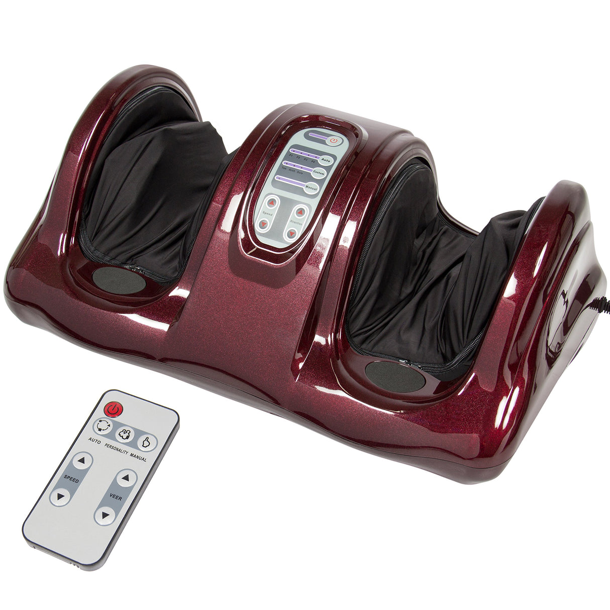 Best Choice Products Shiatsu Foot Massager for Pain Relief, Plantar Fasciitis, Neuropathy, Blood Circulation, Remote Control w/Compact Design - Burgundy