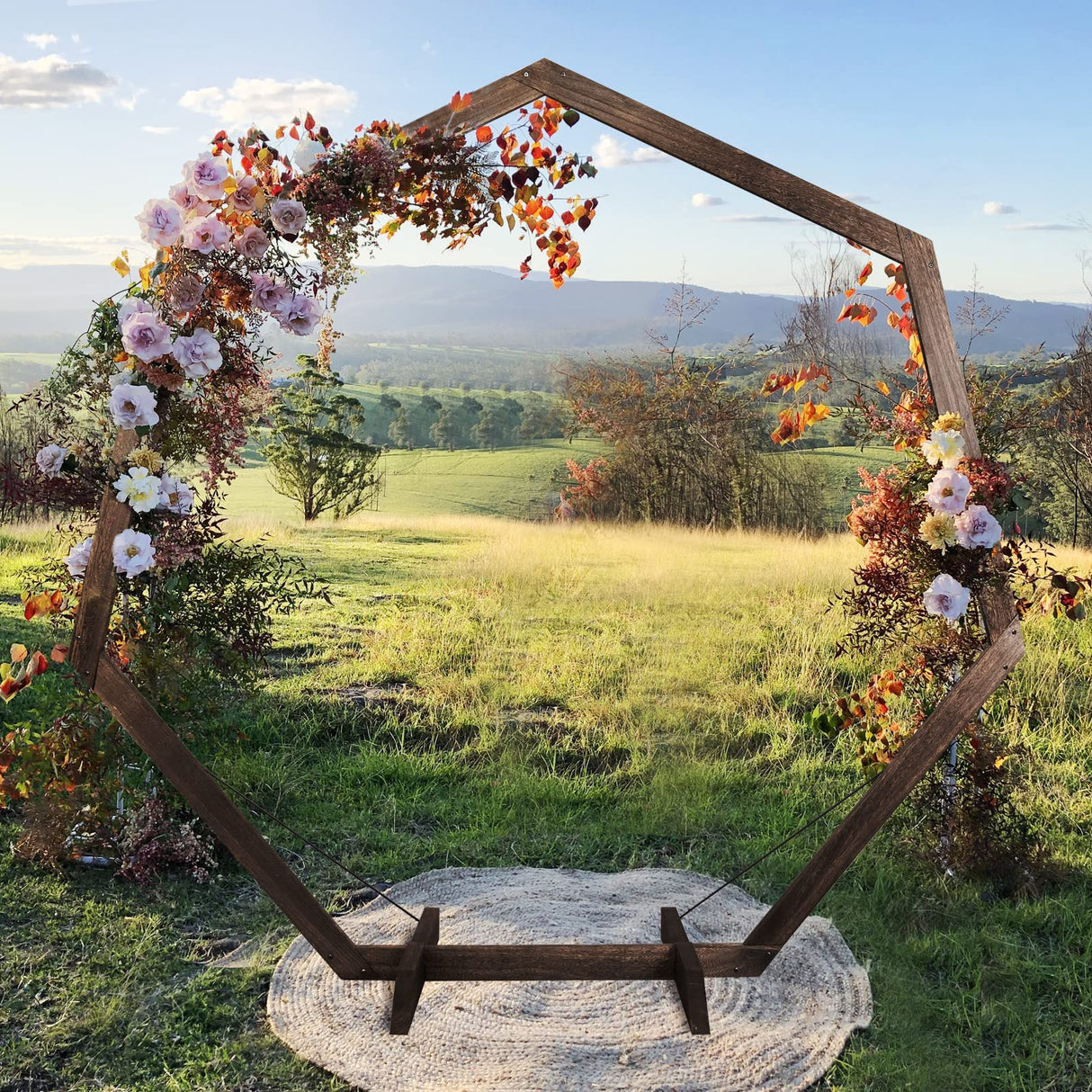 Yaseingoo 7.2-Ft Heptagonal Wooden Wedding Arch