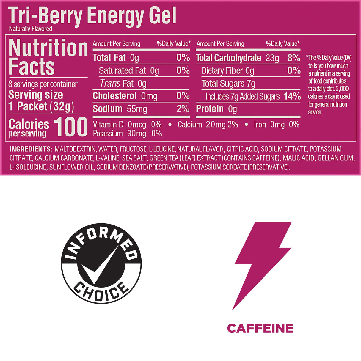 GU Energy Original Sports Nutrition Energy Gel, Vegan, Gluten-Free, Kosher, and Dairy-Free On-the-Go Energy for Any Workout, 8-Count, Tri-Berry