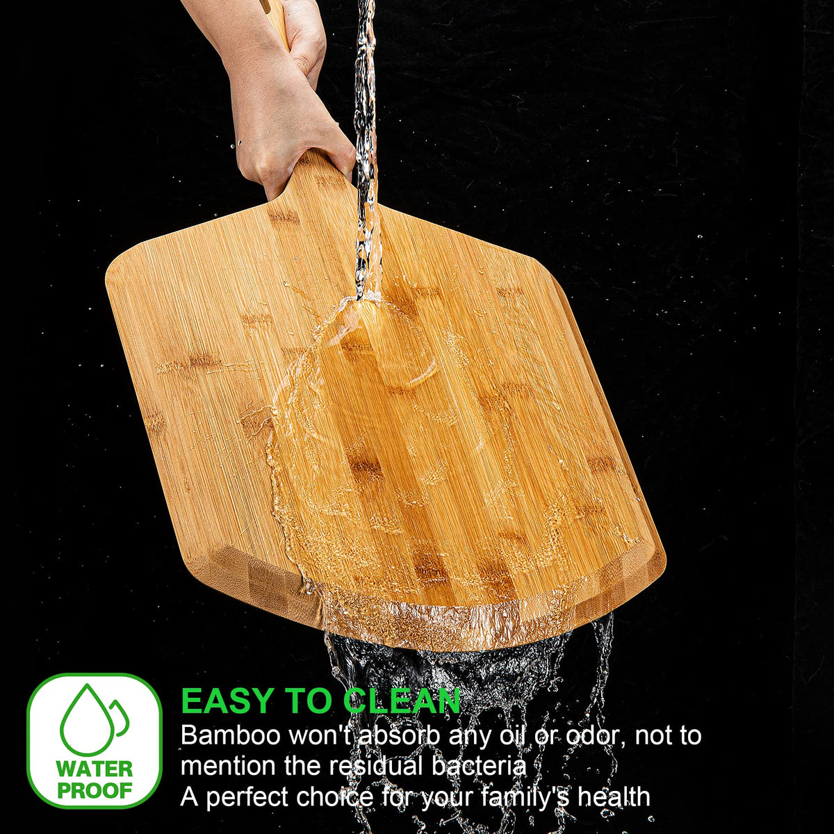 Pizza Peel 16 Inch, Natural Bamboo Pizza Board for Transferring & Serving