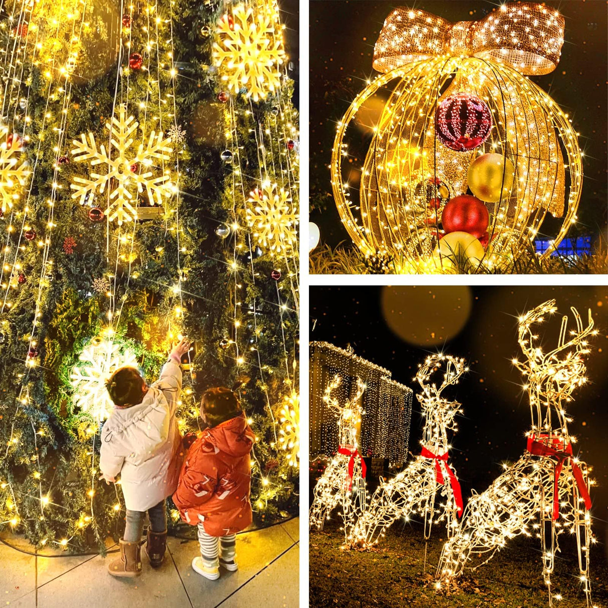 suddus 200 Led Connectable Christmas Lights Outdoor Waterproof, 66ft Fairy Lights Plug in with Remote, Warm White Christmas Tree Light Indoor for Xmas Holiday, Party, Porch, Patio, Garden Decor