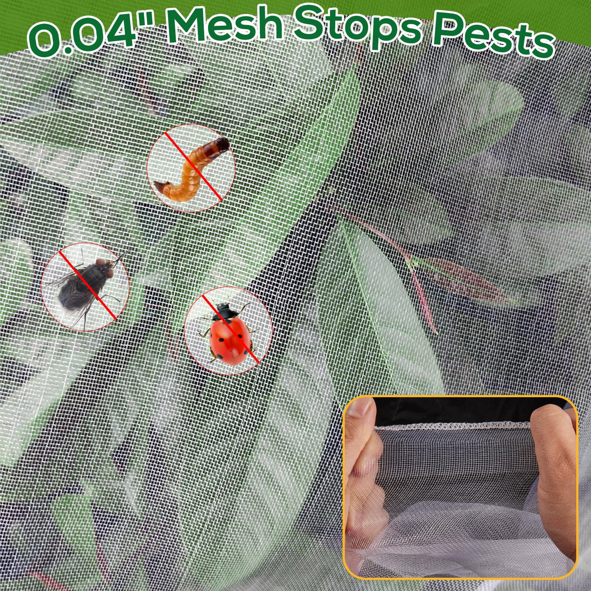 2 Pack 8.2 x 6.6 ft Fruit Tree Netting Covers with Drawstring