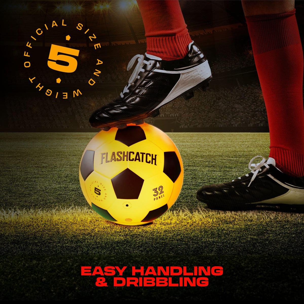 Light Up Soccer Ball - Glow in the Dark - NO 5 - Sports Gifts for Boys Girl