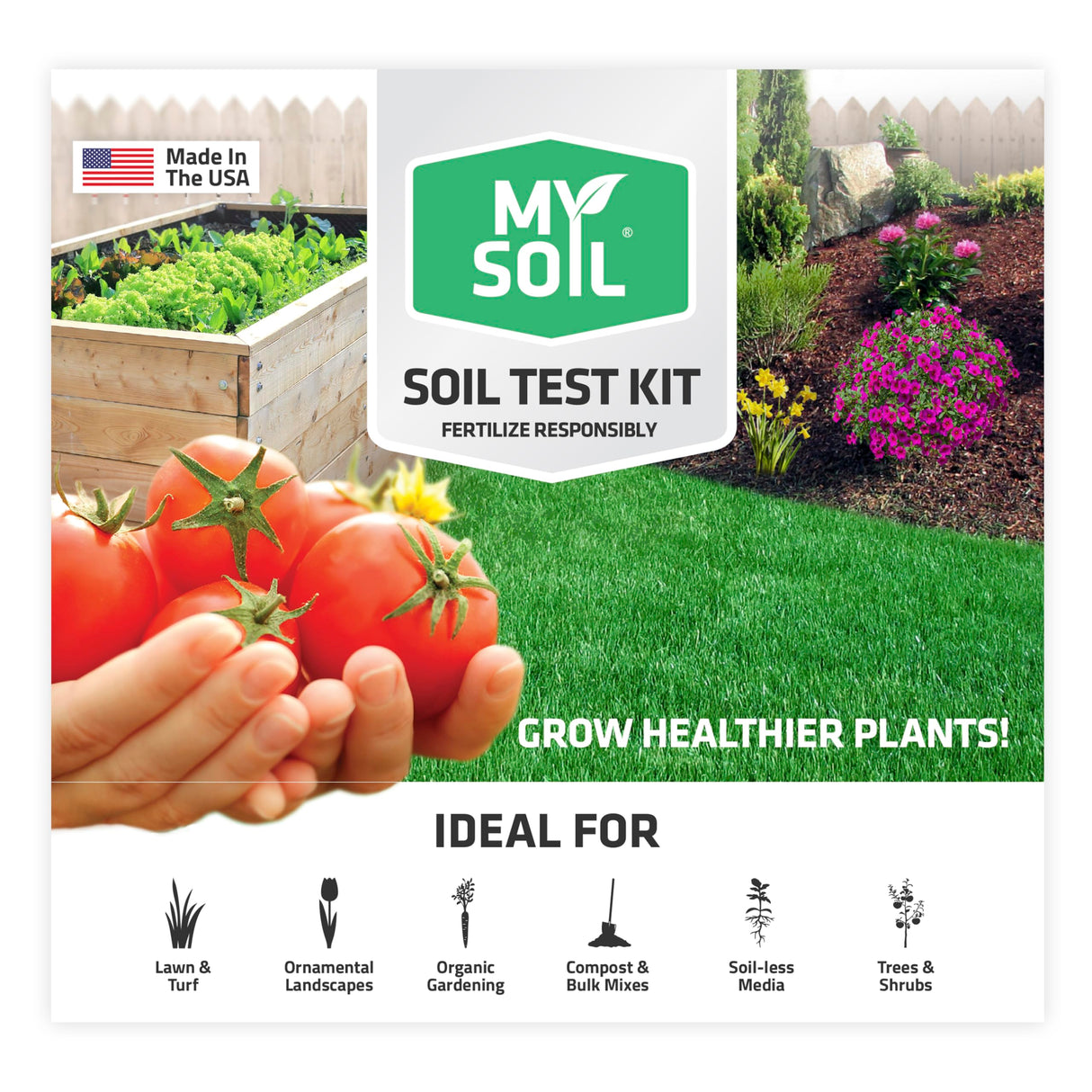 MySoil Soil Test Kit, Unlock Your Lawn & Garden Potential, Complete & Accurate Nutrient and pH Analysis with Recommendations Tailored to Your Soil and Plant Needs