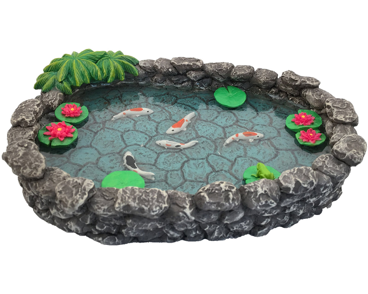 GlitZGlam KOI Miniature Pond for Fairy Garden - Enchanted Garden Accessories