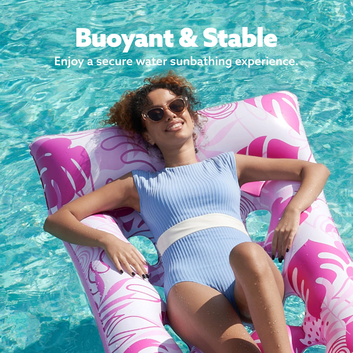 SLOOSH 2-Pack Inflatable Pool Floats Mat - XL Floaties Adults Size with Headrest, Sun Tanning Raft Lake Beach Swimming Party Pool Toys Floating Lounge Above Water Keep Cool (Blue/Pink)