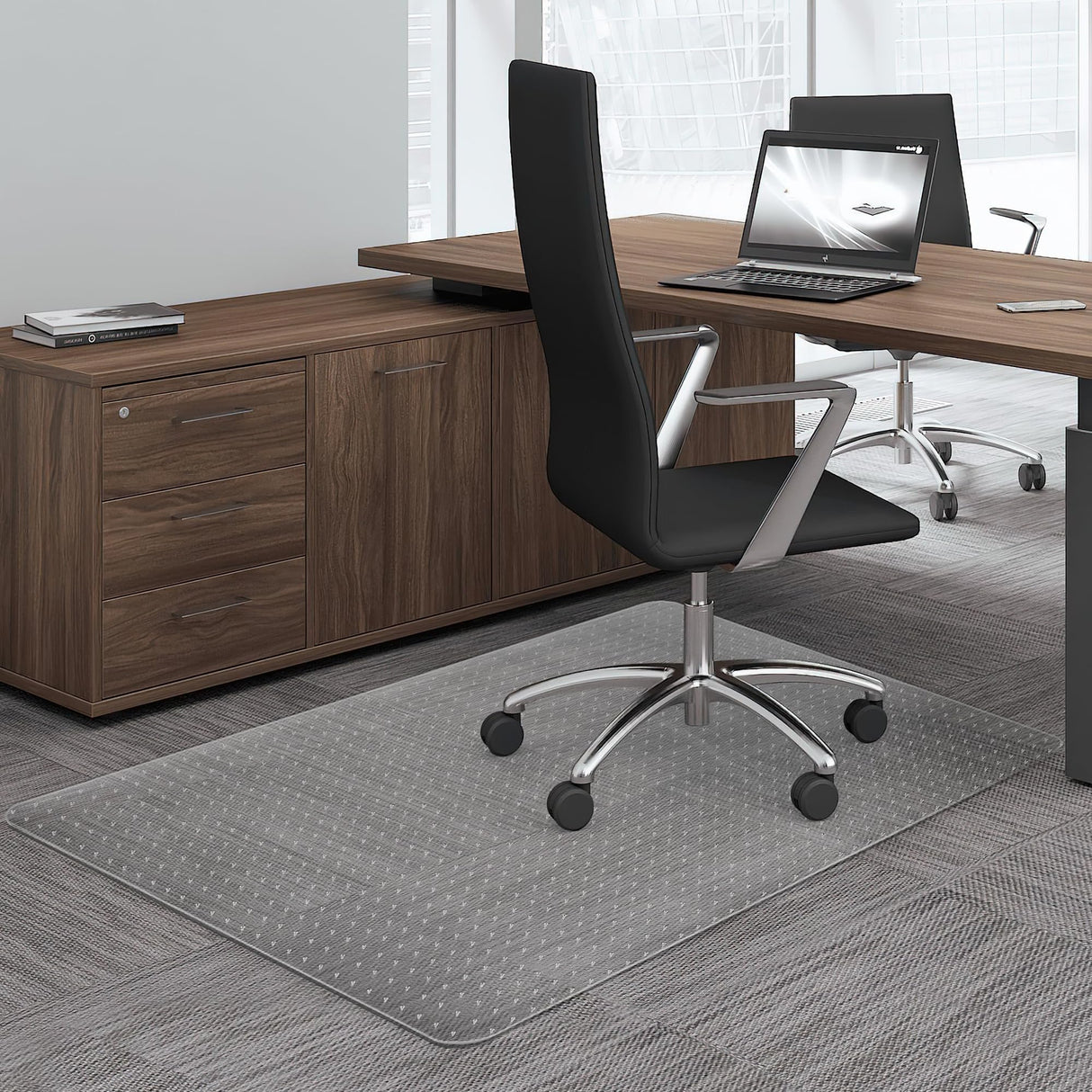 Office Chair Mat for Carpet, Clear Chair Mat with Studs for Low Pile Carpeted Floors, Transparent Thick and Sturdy Carpet Floor Protector for Desk Chair on Office, Home, Gaming - 30"x48"Rectangle