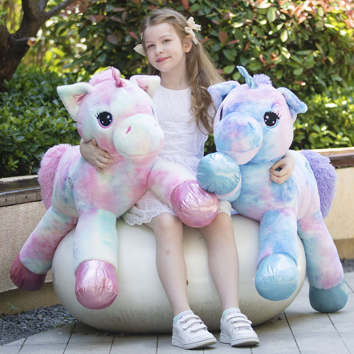 Tezituor 43in Giant Unicorn Stuffed Animal, Rainbow Pink Stuffed Unicorn Toys for Girls and Women, Big Unicorn Plush Gifts for Valentines Day, Christmas, Birthday, Party and Decorations