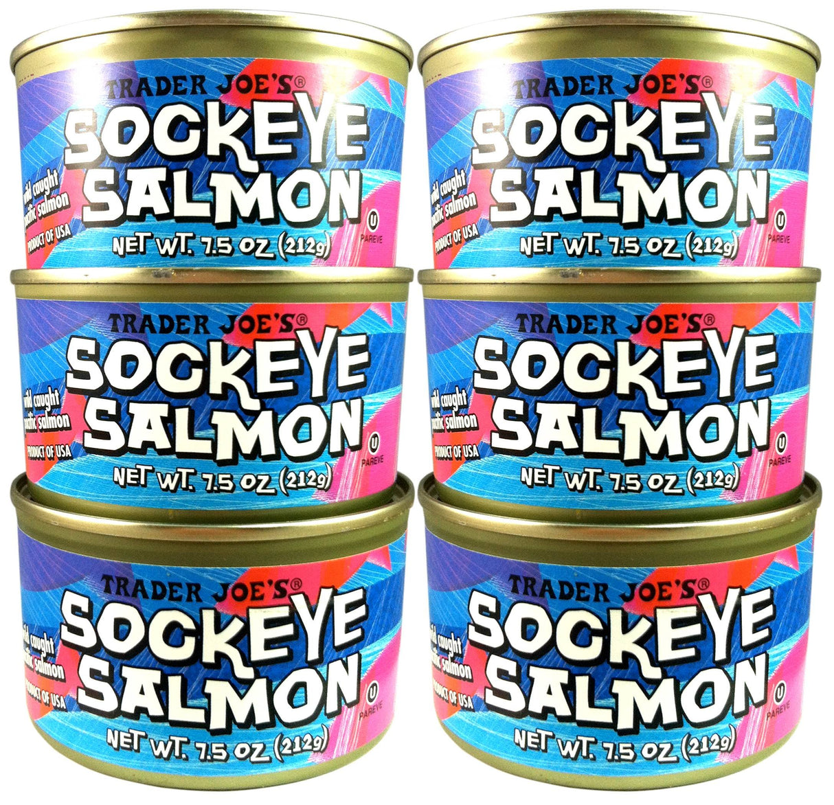 Wild Caught Sockeye Salmon (Pack of 6), 7.5 oz Can - Trader Joe's