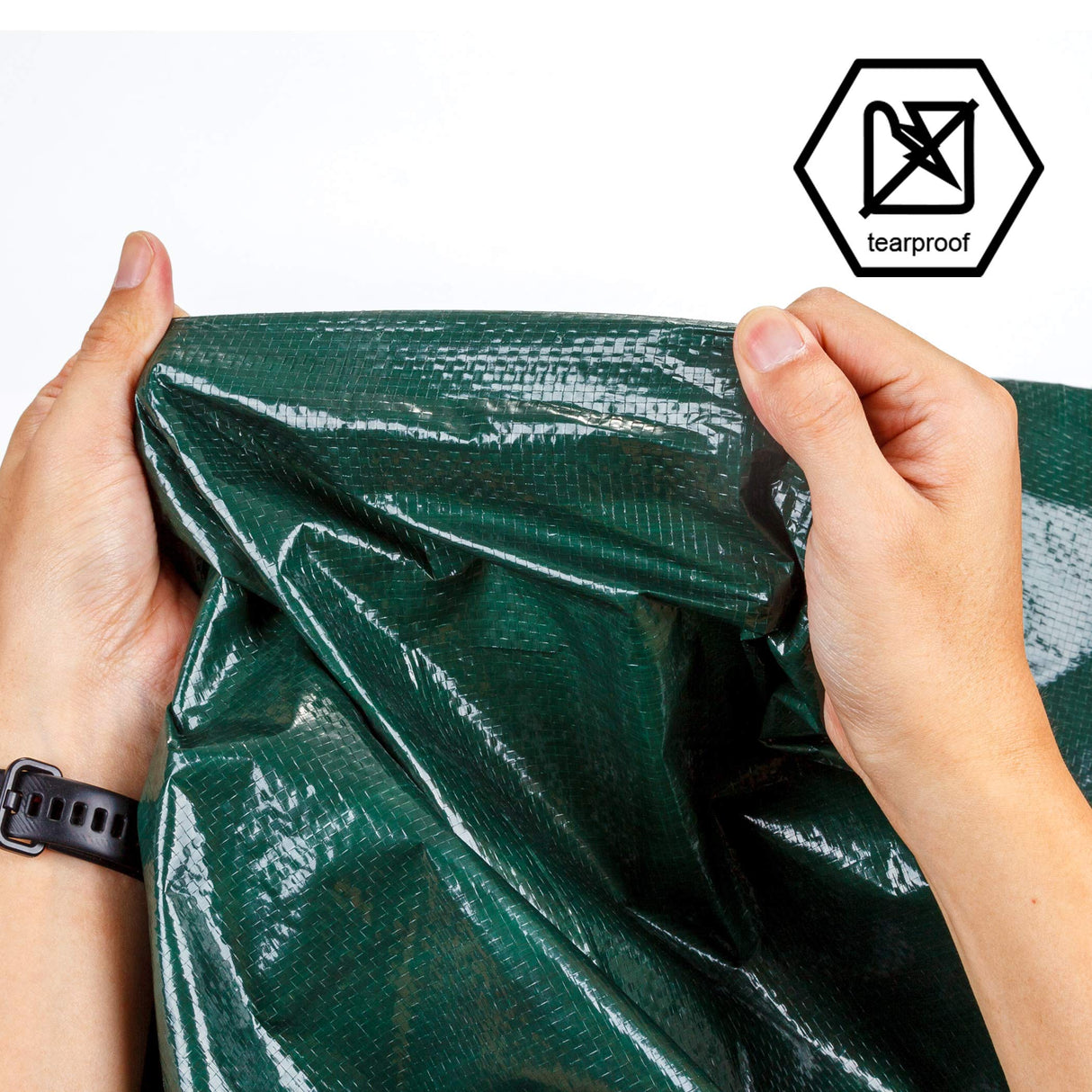 CARTMAN Finished Size 10x12 Feet Waterproof Green Tarp 8 Mil Thick, Multipurpose Protective Cover for Emergency Rain Shelter Camping Tarpaulin