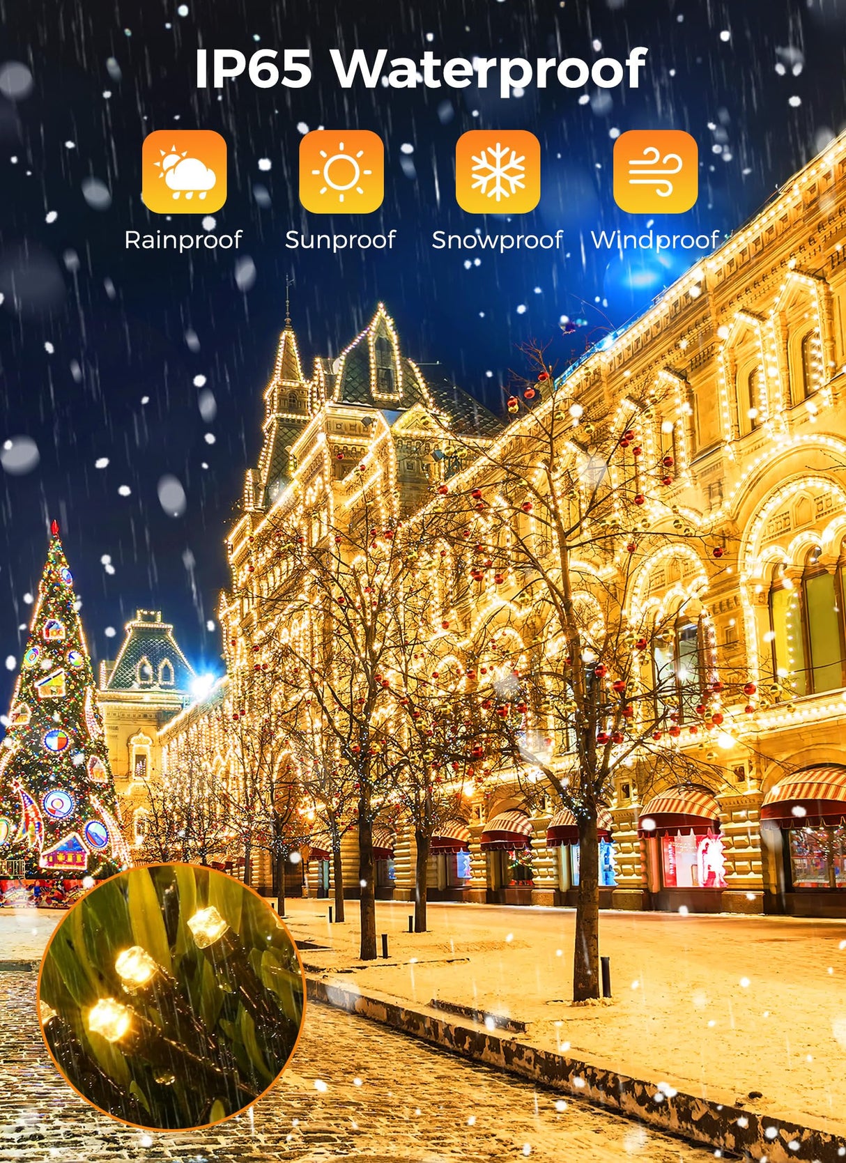 Solar String Lights Outdoor Waterproof, 2 Pack Total 144FT 400 LED Solar Powered String Light with 8 Lighting Modes, Waterproof Patio Lights, Christmas Outdoor Lights for Outside Tree, Warm White