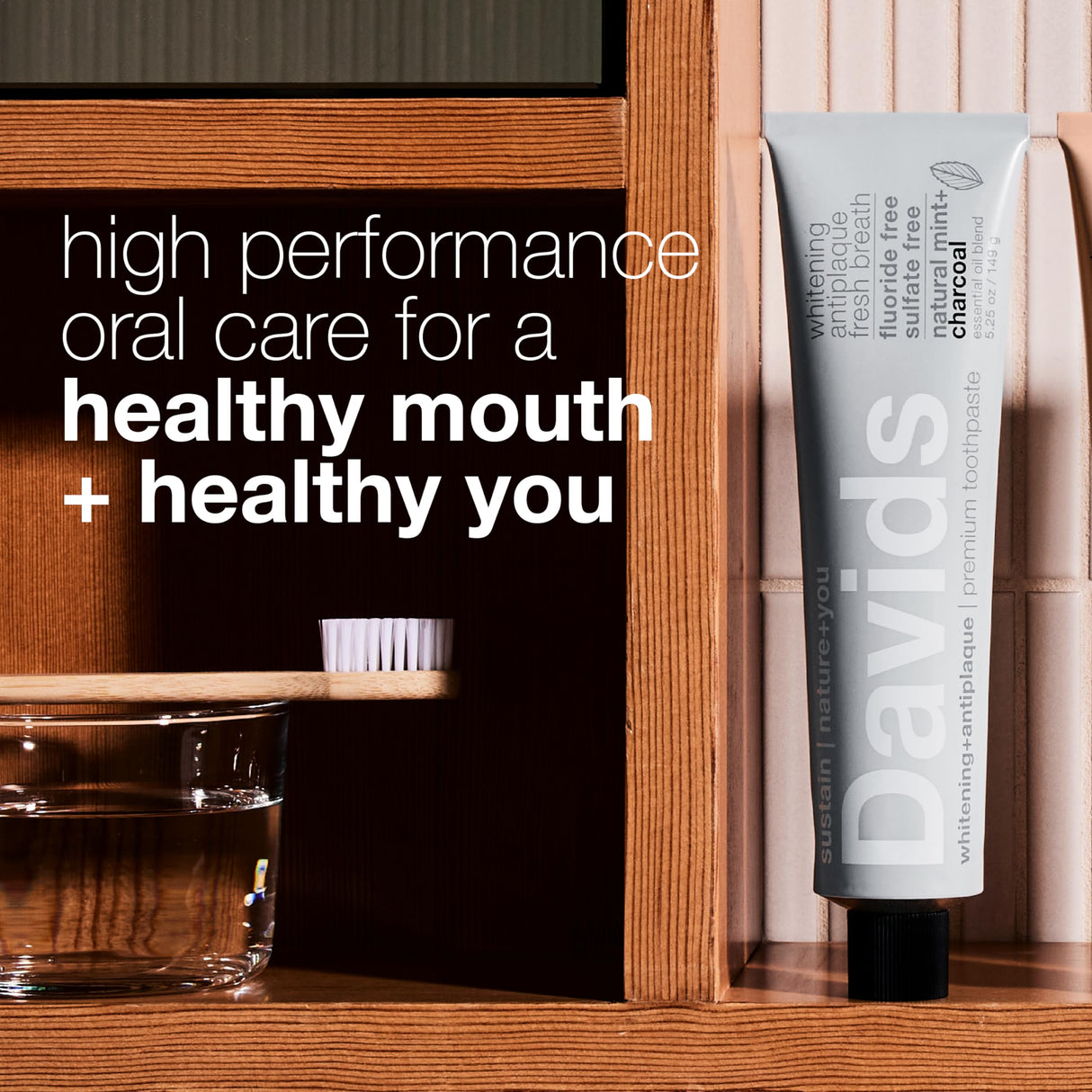 Davids Whitening Charcoal Travel Toothpaste, Antiplaque, Fluoride Free, Peppermint, 1.75 OZ, TSA Approved Travel Size (3 Pack)