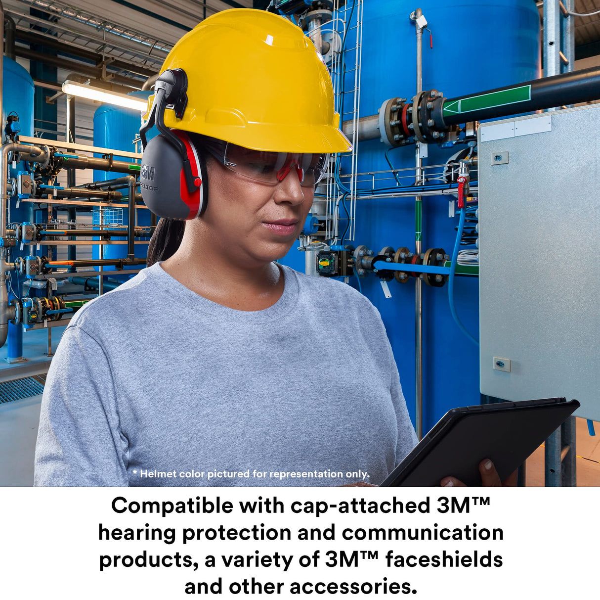 3M Hard Hat SecureFit H-711SFR-UV, Tan, Non-Vented Cap Style Safety Helmet with Uvicator Sensor, 4-Point Pressure Diffusion Ratchet Suspension, ANSI Z87.1