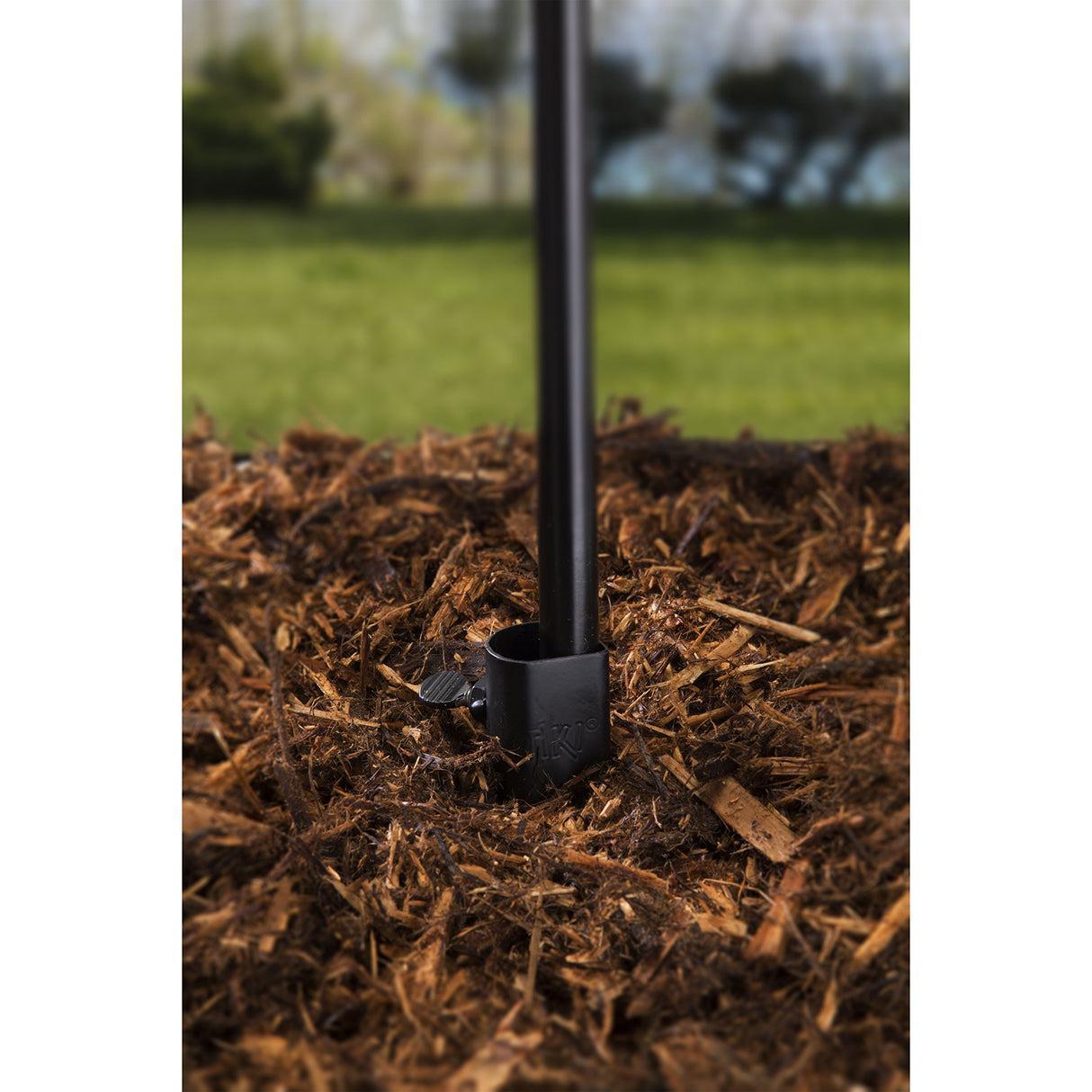 TIKI Metal Torch Stakes 4-Pack, Durable & Weather-Resistant Torch Holders for Bamboo & Metal Poles, Easy-to-Install Outdoor Torch Accessories for Patio, Lawn & Garden, 10.75-Inch Black