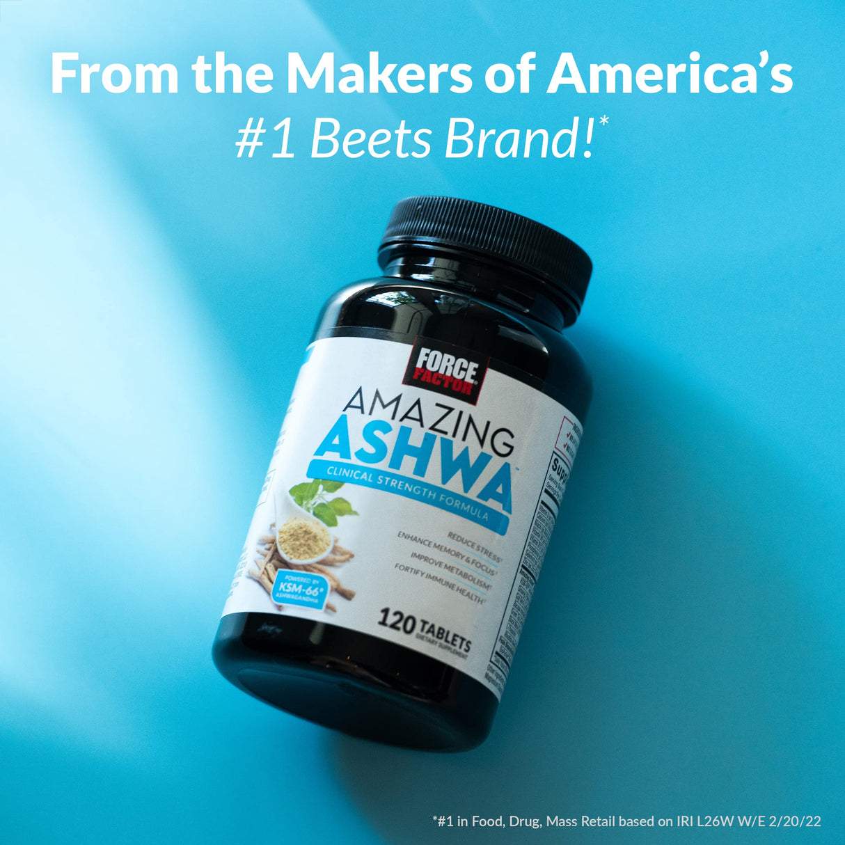 FORCE FACTOR Amazing Ashwa for Stress Relief, Memory, Focus, and Immune Support Health, Ashwagandha Supplement with KSM-66 Ashwagandha for Stress, Vitamins, Minerals, and Antioxidants, 360 Tablets